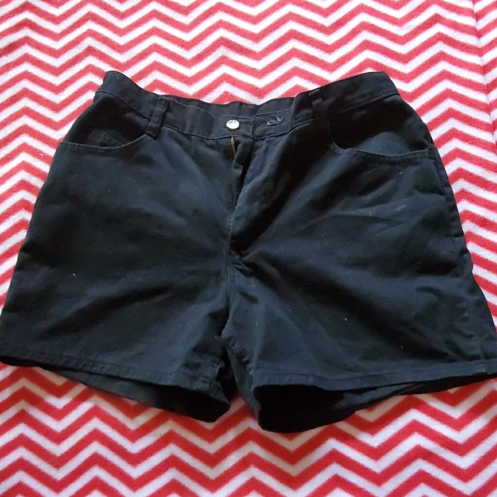 Black button up shorts